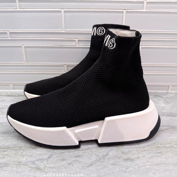 MM6 Maison Margiela High-Cut Sock Sneakers Black Women's Casual Shoes - Picture 4 of 10